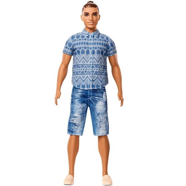 Кукла Barbie Fashionistas Кен в широких джинсовых шортах - FNJ38