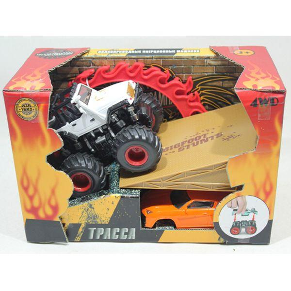 Инерционная машинка Yako Toys Трасса - Крутой трамплин - В84874