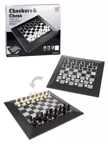 Настольная игра 2в1, 39х39см., шахматы, шашки - 200131722