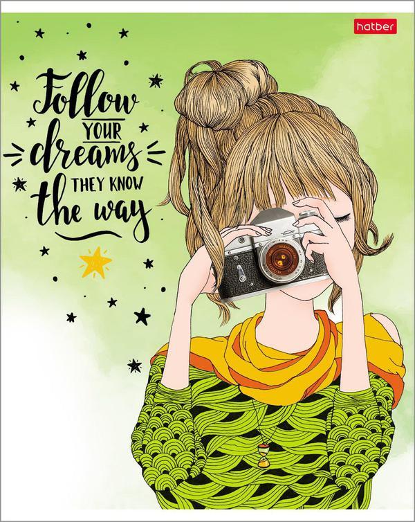 Тетрадь HATBER Follow your dreams, 48 листов, клетка - 48Т5В1-1