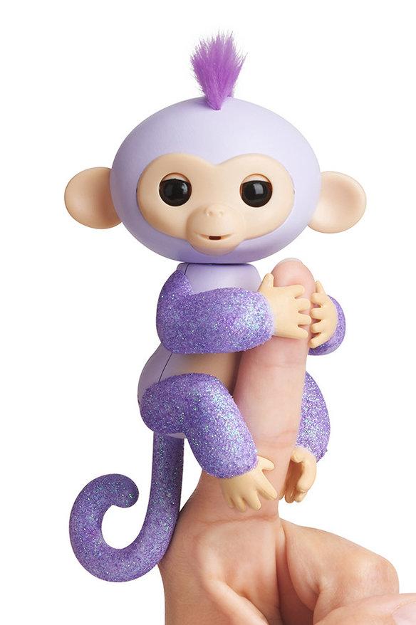 Интерактивная ручная обезьянка Fingerlings *Glitter* - Кики (светло пурпурная) 12 см - 3762