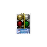 Набор новогодних шаров Snowmen, разноцветные, 12 шт., 7 см - Е0051