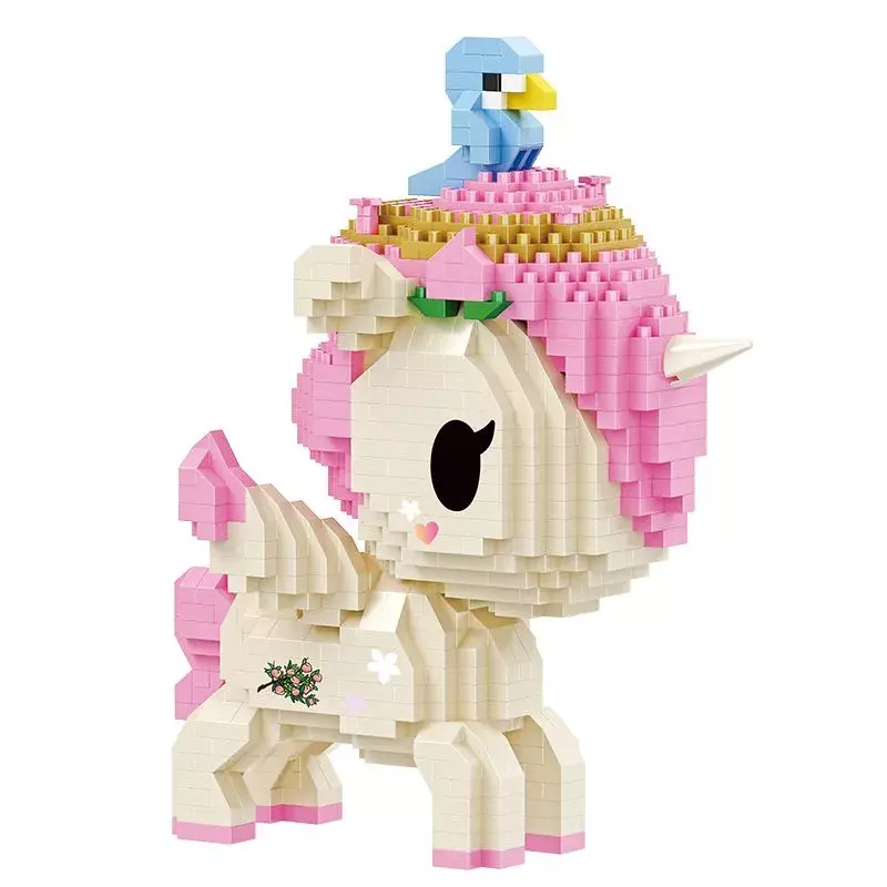 Конструктор Balody 3D из миниблоков Tokidoki Единорог Нектарина птичка, 915 элементов - BA18188