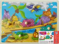 Деревянный пазл-вкладыши Kribly Boo *Мир дино*, 7 элементов - 67915