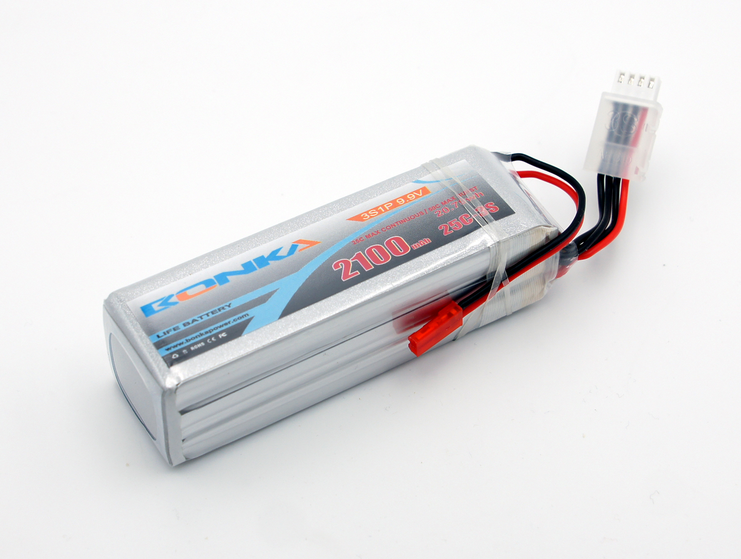Аккумулятор LiFe Bonka 9.9V 2100 мАч 25C (JST Plug) - BKLIFE-2100-25-3S