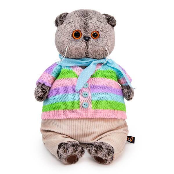 Мягкая игрушка BUDI BASA Кот Басик в полосатой кофте и штанах 19 см - Ks19-222