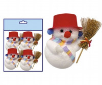 Подвеска Snowmen снеговик в шляпе 10см 4шт. - Е60169