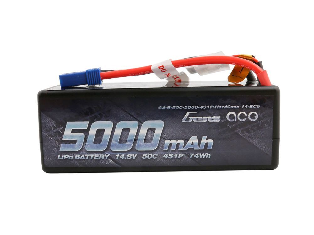 Аккумулятор Gens ACE 5000mAh 14.8V 50C 4S1P Lipo EC5 Plug - GA-B-50C-5000-4S1P-HARDCASE-14-EC5