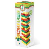 Настольная игра *Цветная башня* с кубиком, 54 детали - 7794