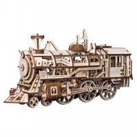 Деревянный 3D конструктор с приводом Robotime *Locomotive*, 349 элементов - LK701