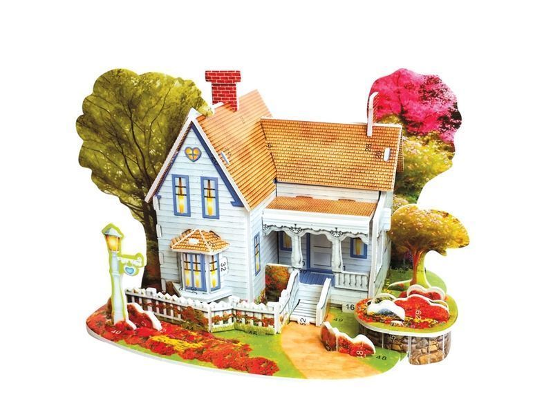 3D пазл из пенокартона Zilipoo Романтический дом (мини серия), 30 элементов - 689-B