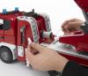 Пожарная машина Bruder Scania с выдвижной лестницей и помпой с модулем, свет, звук - 03-590