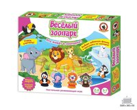 Настольная игра с фишками-зверятами Веселый зоопарк - 03897