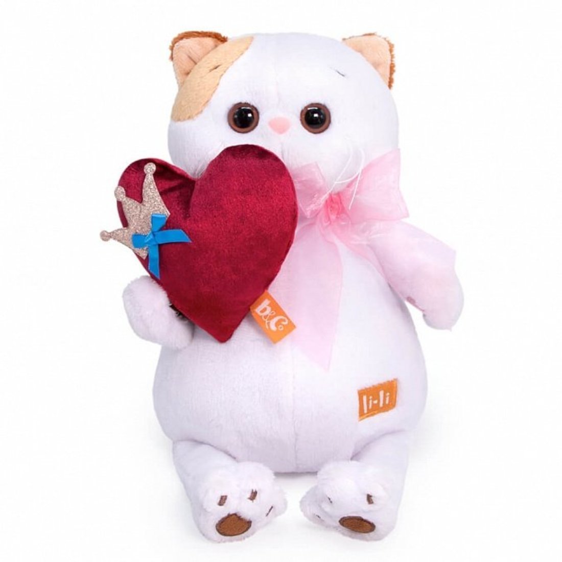 Мягкая игрушка Budi Basa *Кошечка Ли-Ли* с сердцем, 24 см - LK24-074
