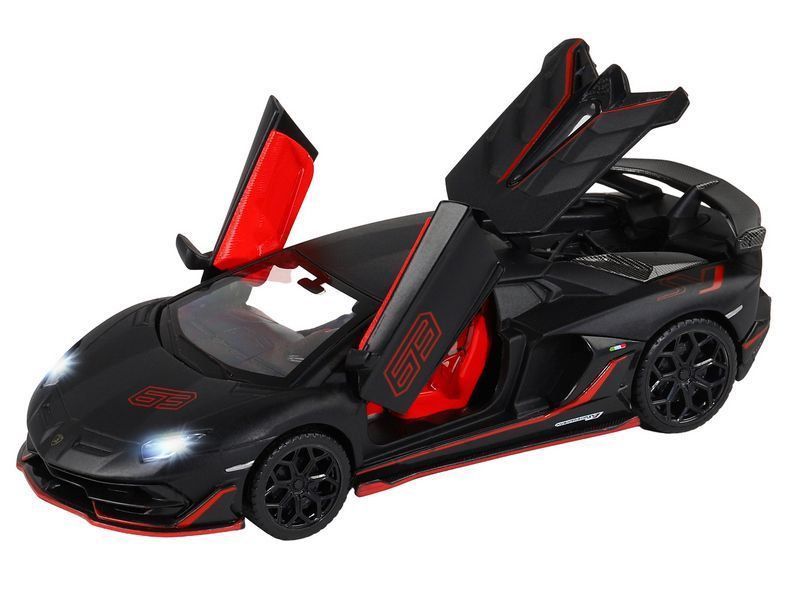 Машина *Автопанорама* Lamborghini SVJ, масштаб 1:32, черный матовый, свет, звук - JB1251402