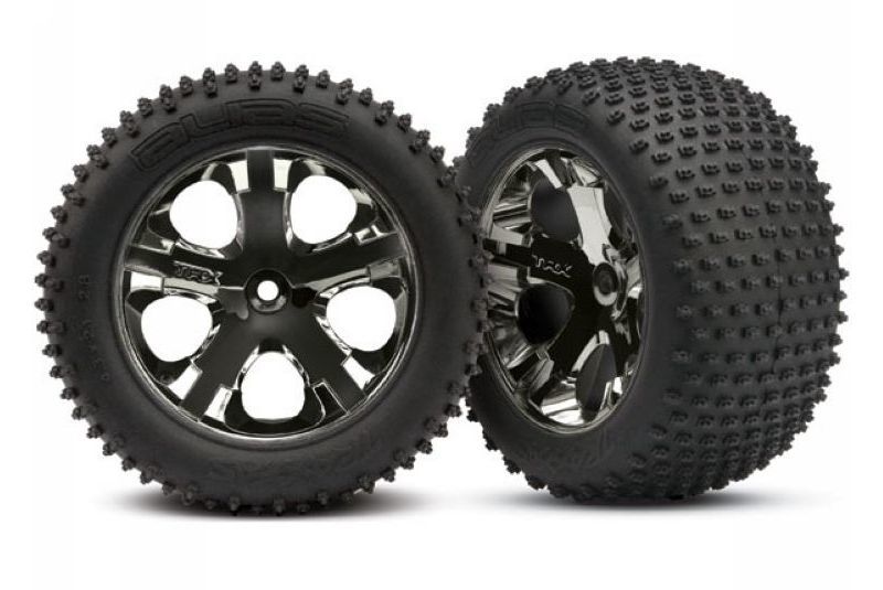 Колеса и диск колеса в сборе Tires* wheels, assembled, glued (2.8*) (All-Star black chrome wheels, Alias tires, f - TRA3770A