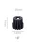 Шестерня стальная Pinion gear 12T M1 для вала 5mm - SWS-M1-5-12T