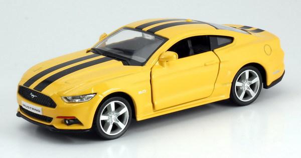 Машина металлическая RMZ City Ford 2015 Mustang with Strip, масштаб 1:32, желтый - 554029C-YL