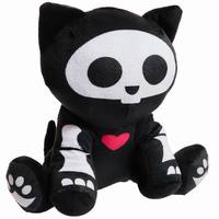 Мягкая игрушка Abtoys Skelanimals Кошка черная, 20см - M4903