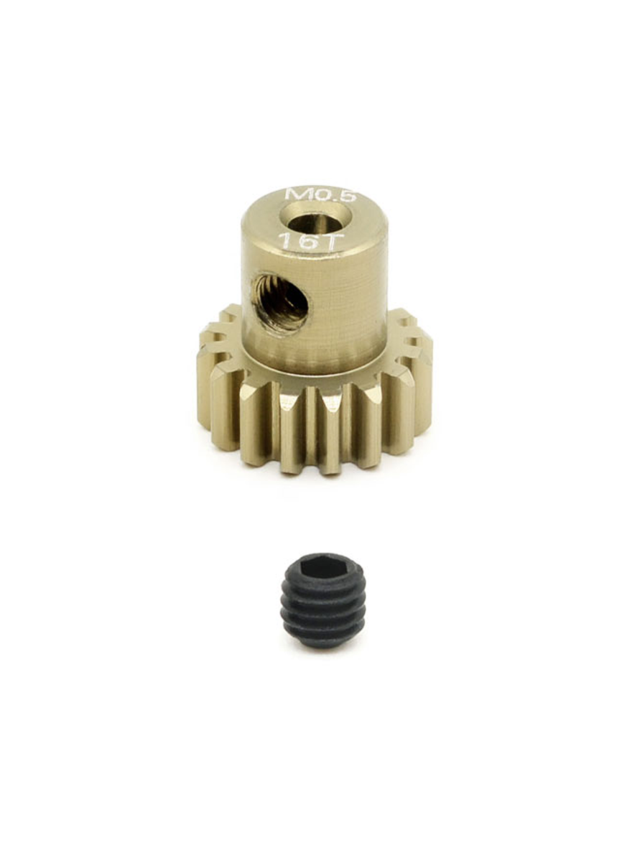 Шестерня алюминиевая Pinion gear 16T M0.5 для вала 2mm - SWS-M05-2-16T