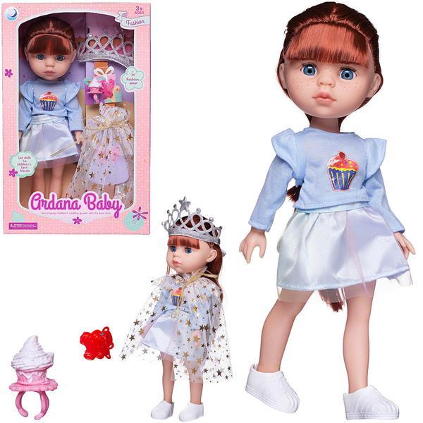 Кукла Junfa Ardana Baby шатенка в голубой одежде с диадемой 32,5 см - WJ-19257|шатенка2