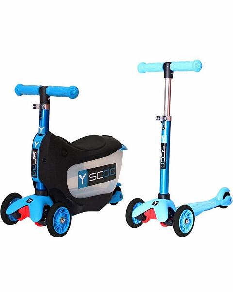 Каталка-самокат 3 в 1 Y-SCOO Mini Jump Go aqua - 5848