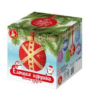 Елочная игрушка своими руками Медальон красный - 04084