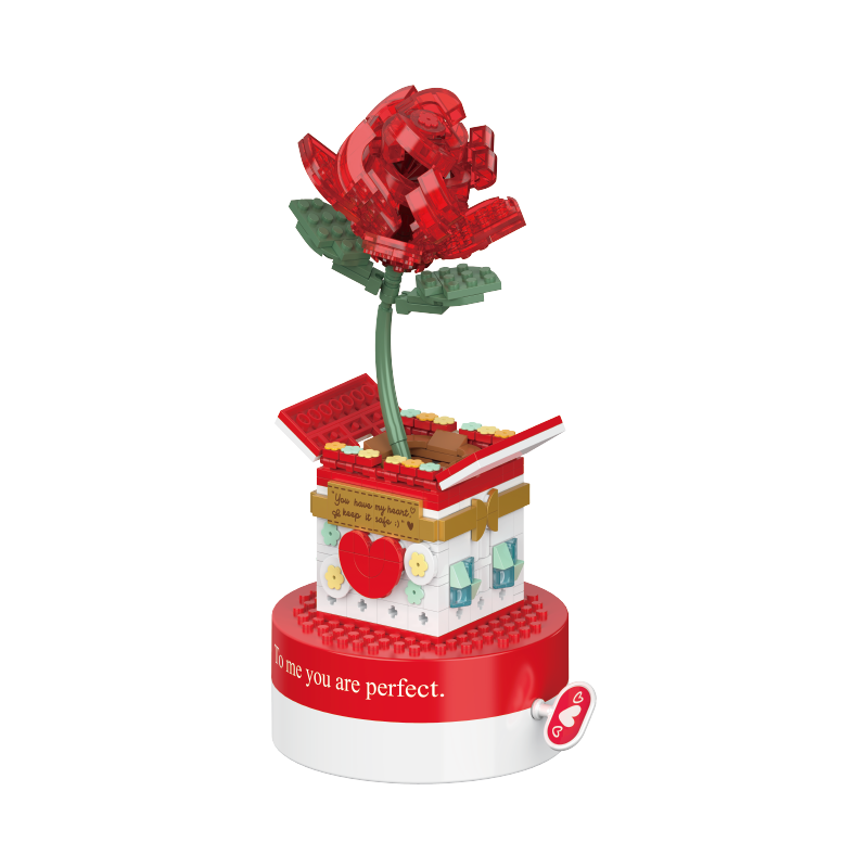 Конструктор музыкальная шкатулка RTOY Music Box Роза в коробке *Вечная Любовь*, 363 элемента - JK1310