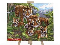 Картина по номерам *Семья тигров*, 30х40 см - KpN-03-06