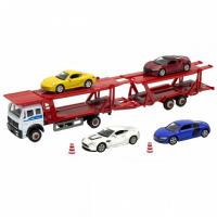 Игровой набор Welly Автовоз с 4 спортивными машинками, 1:60 - 79781B
