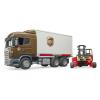 Игровой набор – Фургон Scania UPS с погрузчиком и паллетами - 03-581