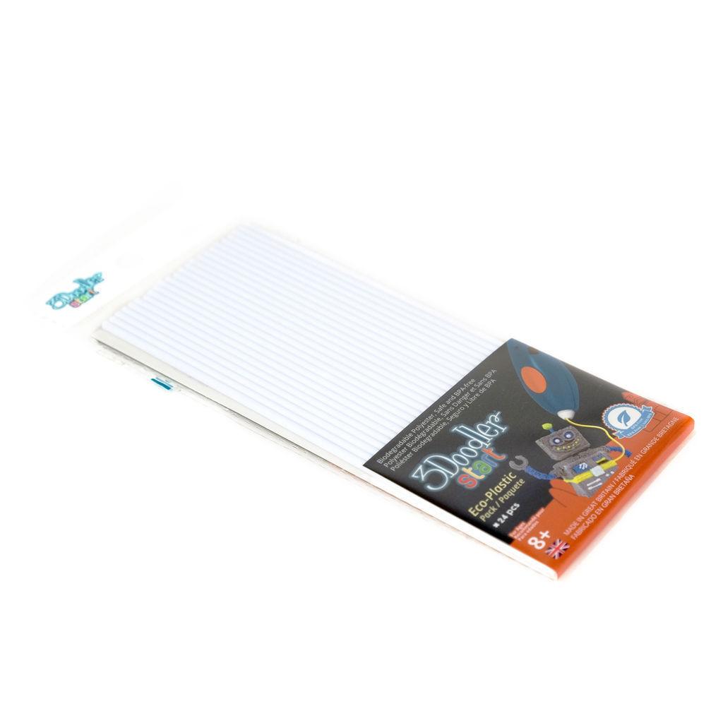Эко-пластик к 3Д ручке 3DOODLER START, цвет белый,  24 шт - 3DS-ECO01-WHITE-24