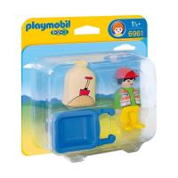 Конструктор Playmobil 1-2-3 Строитель с тачкой - 6961pm