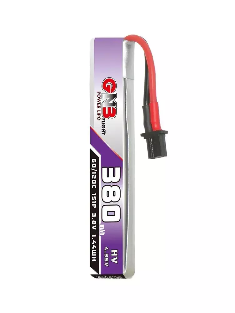 Аккумулятор LiHV GNB - 3.8V 380mah 60C (1S1P, HV, 6.5x11x61 мм) - GNB3801S60WHV