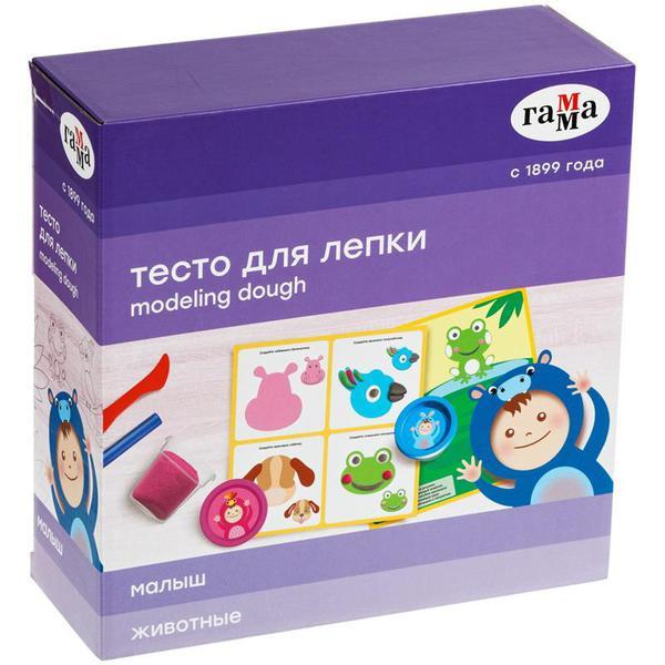 Тесто для лепки Гамма Малыш Животные с карточками 5 цветов - 0509206