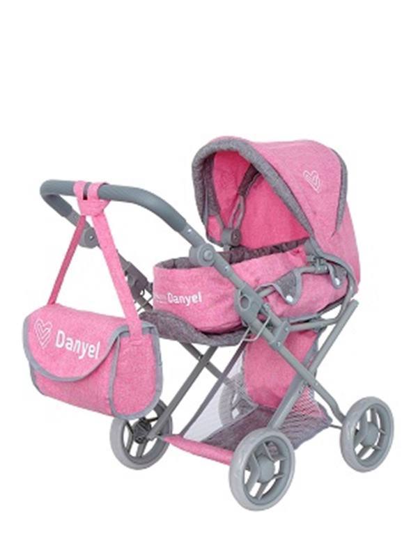 Коляска для кукол Buggy Boom Infinia - трансформер, классическая, Danyel розово-серая - 8450-2226