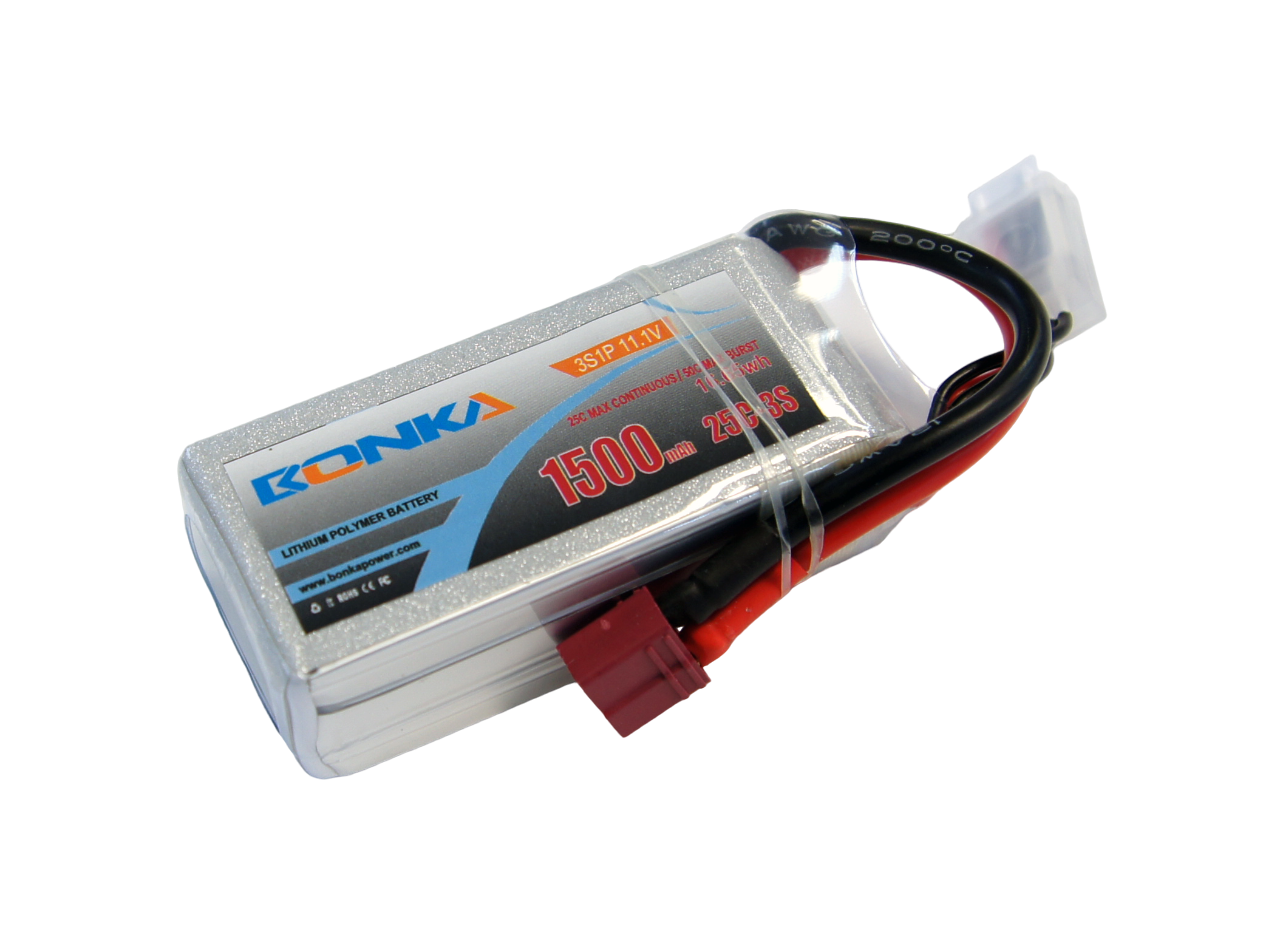 Аккумулятор LiPo Bonka 11.1V 1500мАч 25C (T-Plug) - BK-1500-25-3S