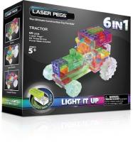 Конструктор со светодиодами Laser Pegs Трактор 6 в 1, 64 элемента - ZD120B