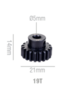 Шестерня стальная Pinion gear 19T M1 для вала 5mm - SWS-M1-5-19T