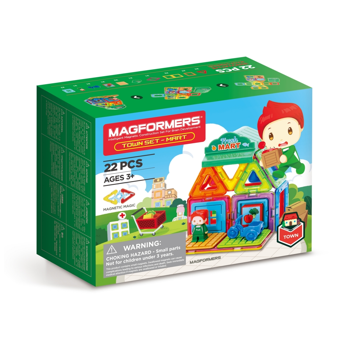 Магнитный конструктор MAGFORMERS Town Set - Mart 22 элемента - 717007