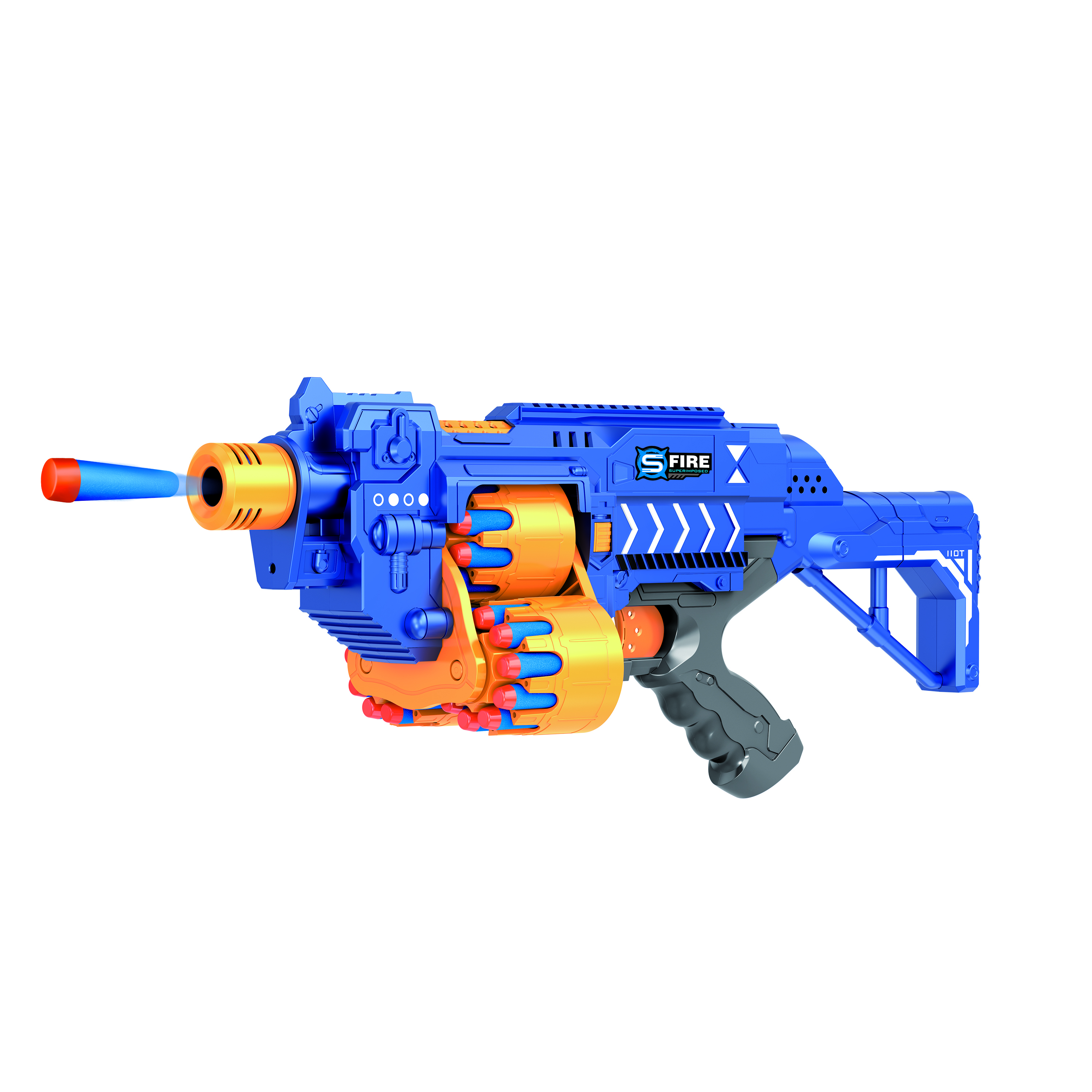 Автомат Le Neng Toys синий на батарейках с мягкими пулями - LNT-G2A