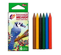 Карандаши восковые, шестигранные 8*90, 6 цветов - 12С864-08