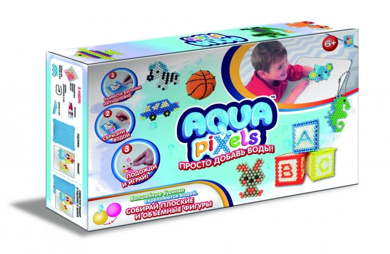 Набор для творчества Aqua pixels - Веселые животные, 600 деталей - Т12337