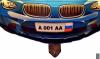 Санки надувные Тюбинг Эксклюзив SUPER CAR BMW синий автокамера, диаметр 100 см - 6924