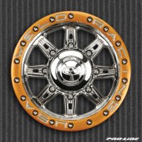 Диски колесные (Трак 1|8) - 40 Series | HEX23mm | HD Cheyenne Narrow Chrome with Gold Bead-Loc * Center Cap | 2шт - PL2683-01