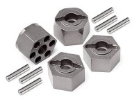 Хабы колесные опционные - ALUMINUM (GUNMETAL|12mm) 4шт - HPI-105470
