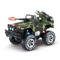 Радиоуправляемый внедорожник с имитацией стрельбы и огнями MIX Land Battles 4WD масштаб 1:10 - RTC-0135-01