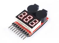 Индикатор напряжения + индикторо разряда Lipo 8S - EV-ALRM