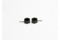 Колесный шестигранник, сталь (tall offset, 14x7.5mm) (2)| axle pins (2.5x12mm) (2) - TRA4959