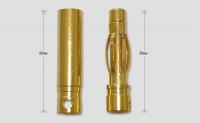 Разъем позолоченный D4.0мм (male+female) длинный 20мм - AM-1003A